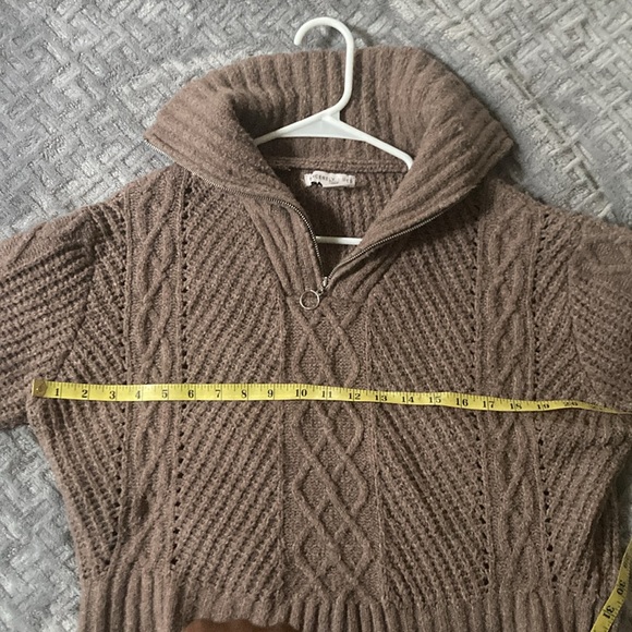 Sincerely Jules Brown Quarter-Zip Sweater - Picture 6 of 6